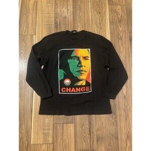 Barack Obama Double Sided 2008 History In The Making Thermal Shirt Sz XXL Black